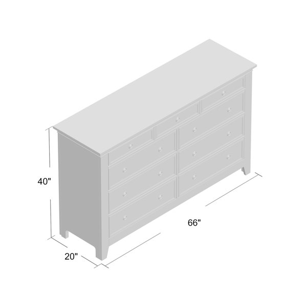 Three Posts™ Woodside 66'' W 9 - Drawer Dresser & Reviews | Wayfair